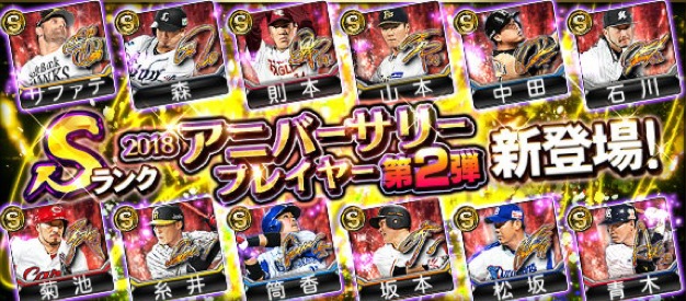 プロスピアニバーサリー第2弾ラインナップ